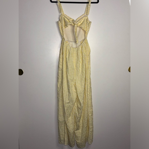 American Eagle Outfitters Plaid Yellow Jumpsuit Size M NWT - Picture 2 of 4